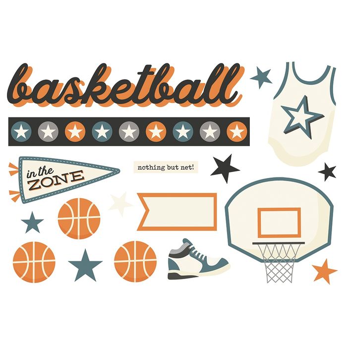 Simple Stories Simple Pages Page Pieces-Basketball