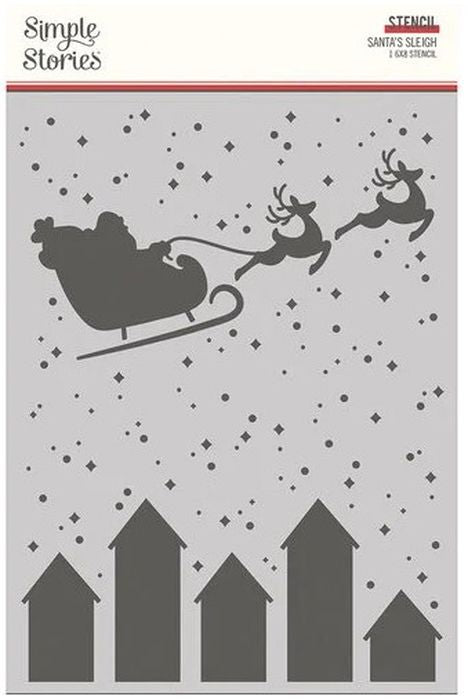 Simple Stories - Hearth & Holiday - 6x8 Stencil - Santa's Sleigh