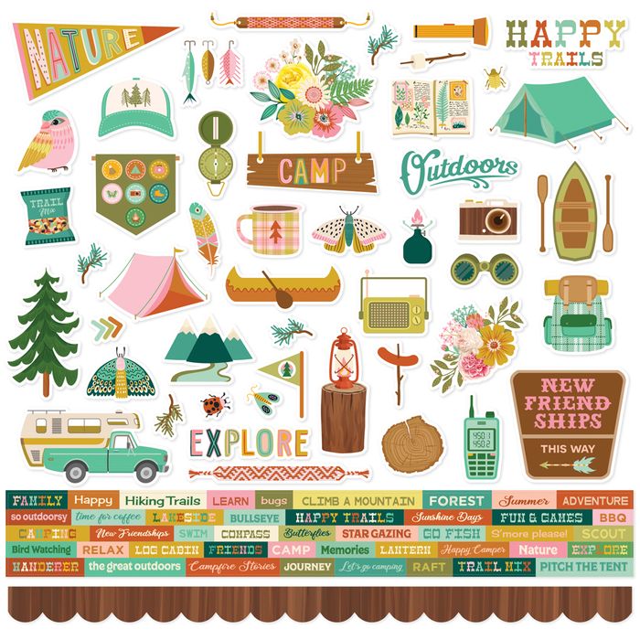 Simple Stories - Trail Mix - Cardstock Stickers