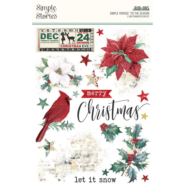 Simple Stories - Simple Vintage 'Tis The Season - Rub Ons