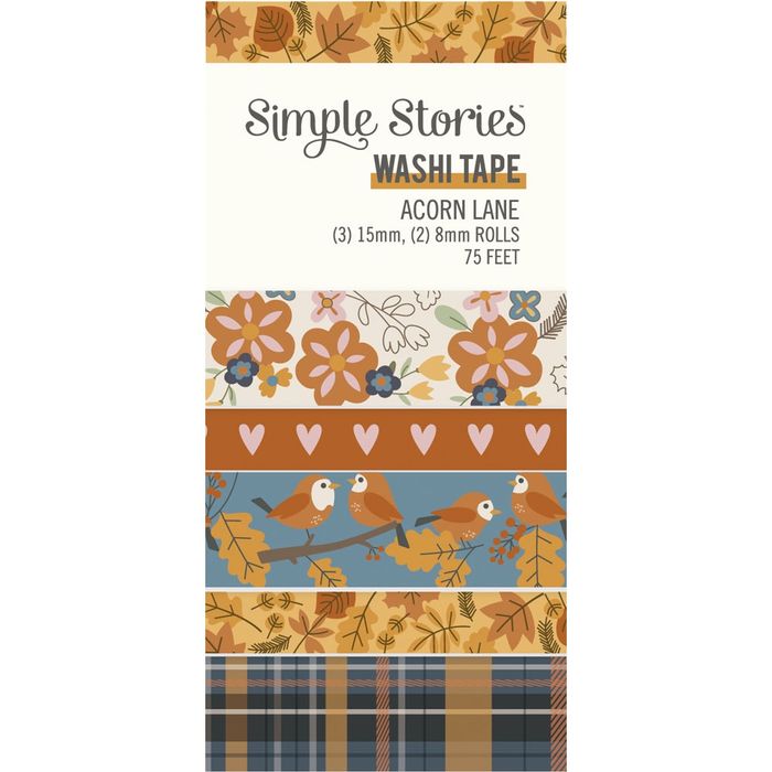 Simple Stories Acorn Lane Washi Tape-5/Pkg