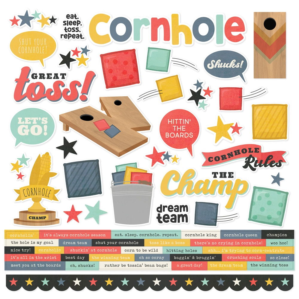 Simple Stories Cornhole Cardstock Stickers