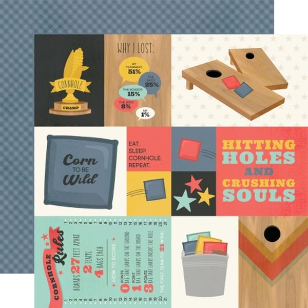 Simple Stories Cornhole Elements DS Paper (1 Sheet)