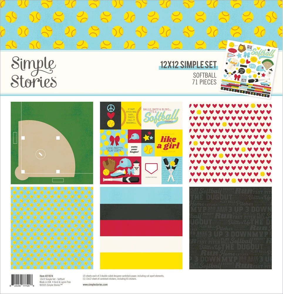 Simple Stories 12x12 Softball Collection Kit