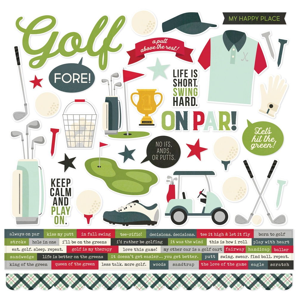Simple Stories Golf Cardstock Stickers