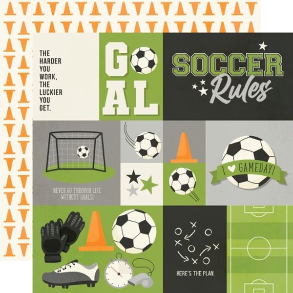 Simple Stories Soccer Elements DS Paper (1 Sheet)