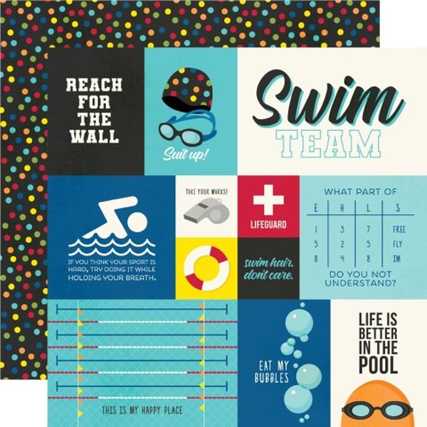 Simple Stories Swim Elements DS Paper (1 Sheet)