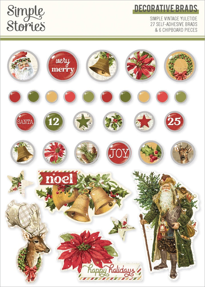 Simple Stories Simple Vintage Yuletide Decorative Brads