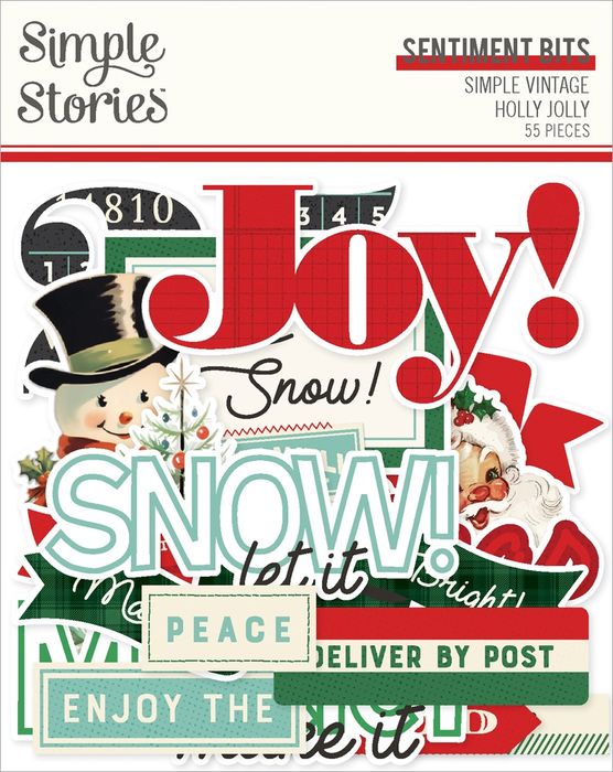 Simple Vintage Holly Jolly Bits & Pieces Die-Cuts-Sentiment