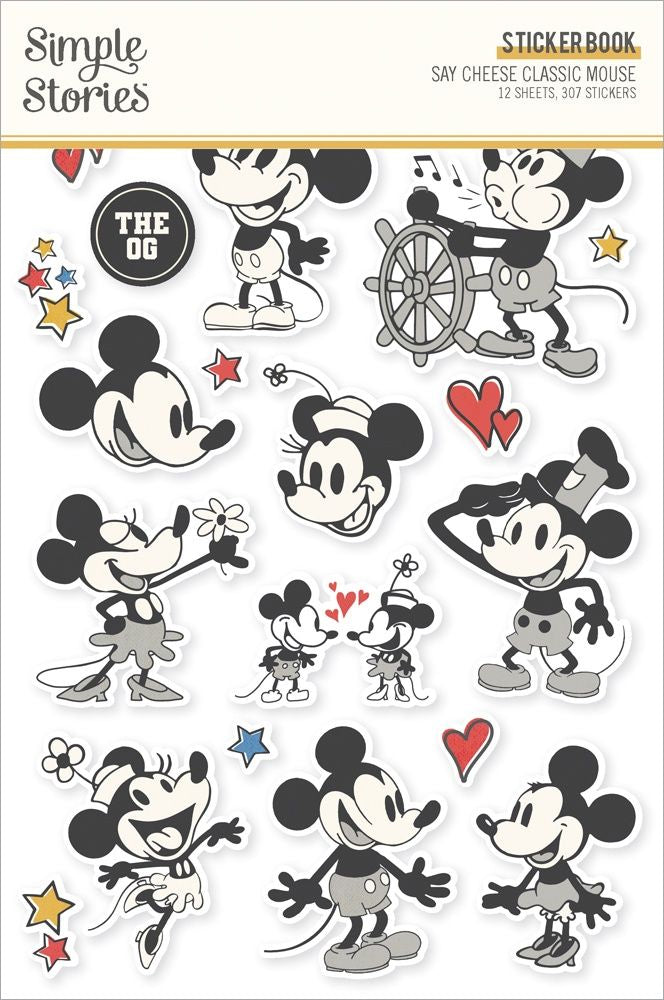 DISC - Simple Stories Say Cheese Classic Mouse Sticker Book - 12 Sheets