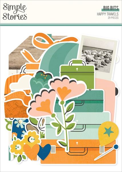 Simple Stories Happy Travels Big Bits & Piece, 29/Pkg