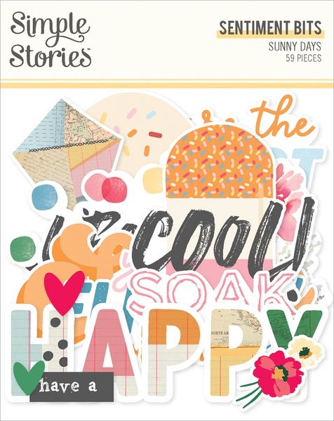 Sunny Days Sentiment Bits & Pieces, 59/Pkg