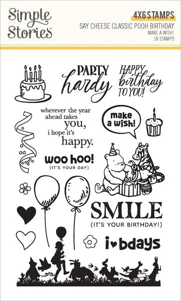 Simple Stories Say Cheese Classic Pooh Birthday: Make A Wish Photopolymer Stamps