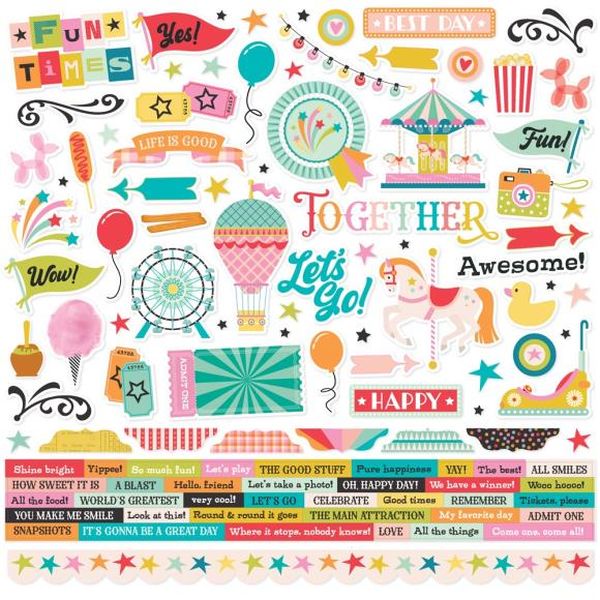Simple Stories Fun Times 12"X12" Cardstock Stickers