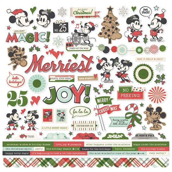 Simple Stories Say Cheese Classic Mouse Christmas 12"X12" Cardstock Stickers