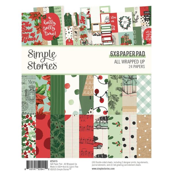 Simple Stories All Wrapped Up 6"X8" Double-Sided Paper Pad, 24 sheets/pkg