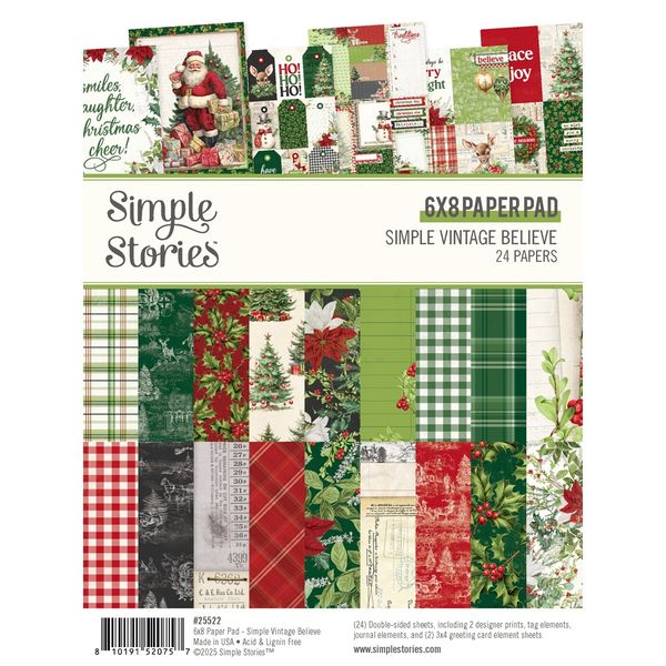 Simple Stories Simple Vintage Believe 6"X8" Double-Sided Paper Pad, 24 sheets/pkg.