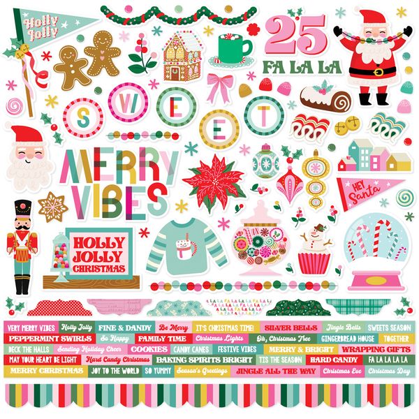 Simple Stories Hard Candy Christmas Cardstock Stickers