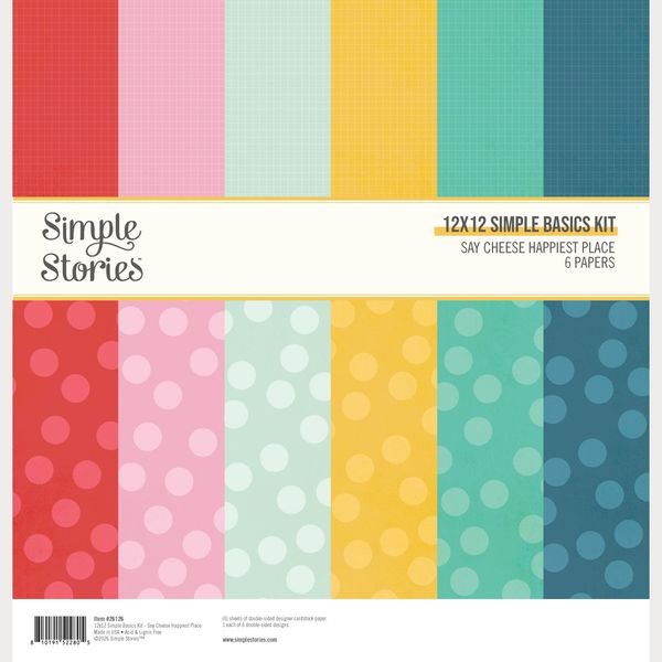 Simple Stories Simple Basics Kit 12"X12"-Say Cheese Happiest Place