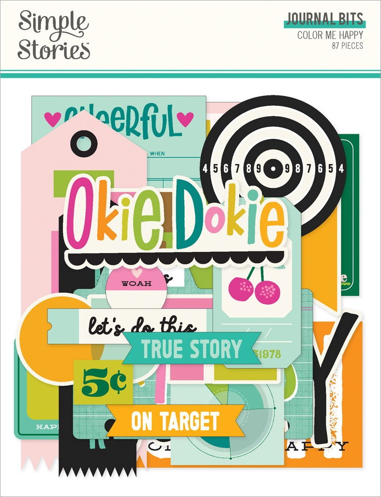 Simple Stories Journal Bits & Pieces Die Cuts-Color Me Happy