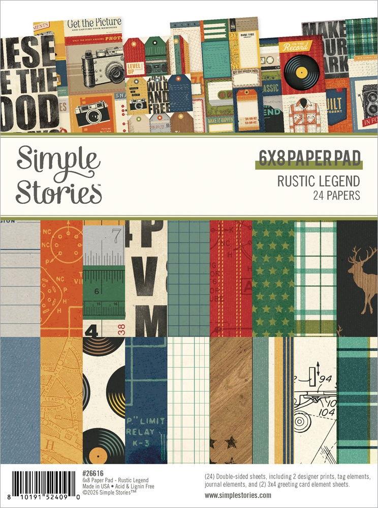 Simple Stories Paper Pad 6"X8"-Rustic Legend