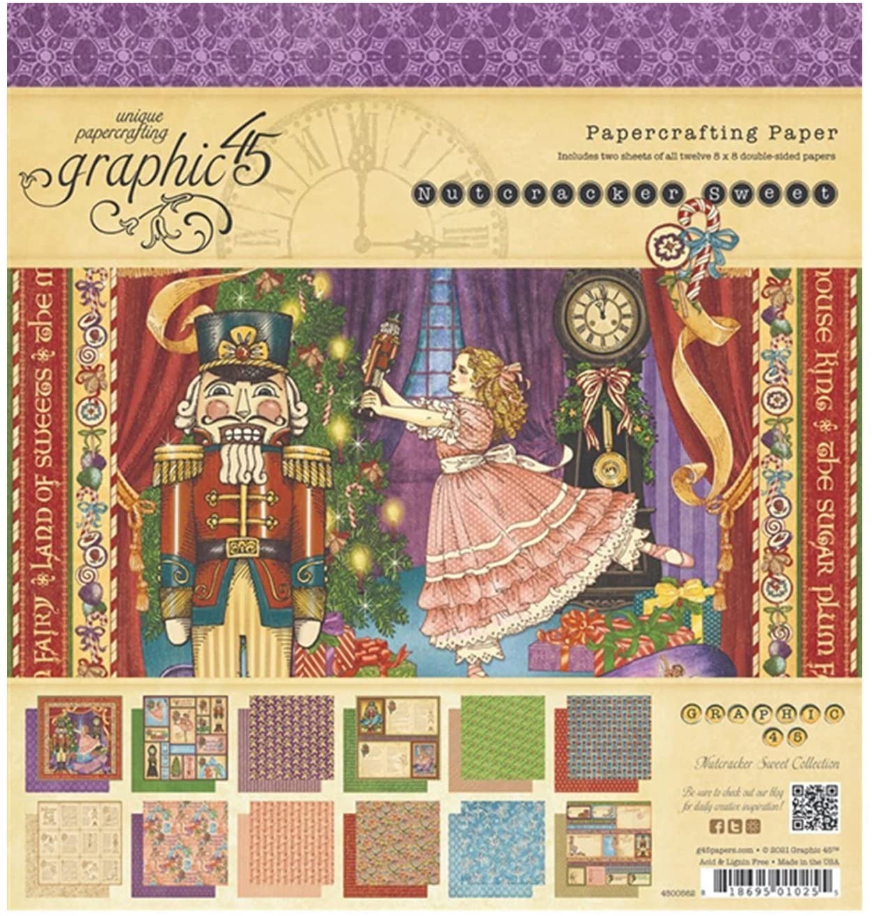 Graphic 45 Nutcracker Sweet 8"x8" Paper Pad