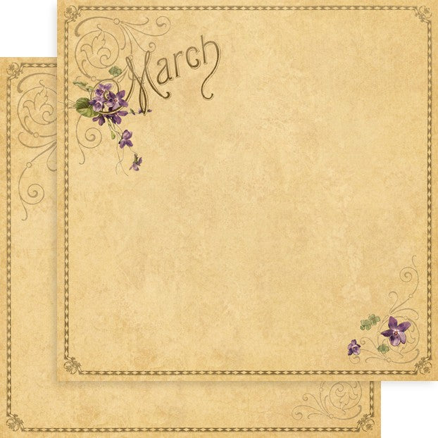 Graphic 45 Place In Time: March Foundation 12x12 DS Paper (1 Sheet)