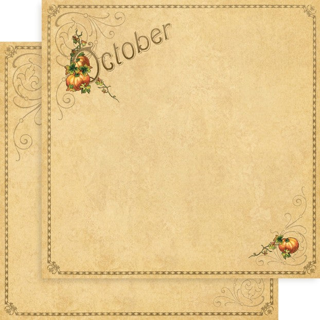 Graphic 45 Place In Time: October Foundation 12x12 DS Paper (1 Sheet)