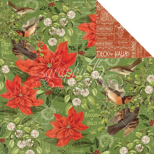 Graphic 45 Time to Flourish: December Flourish 12x12 DS Paper (1 Sheet)