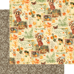 Graphic 45 Children's Hour: November Montage 12x12 DS Paper (1 Sheet)