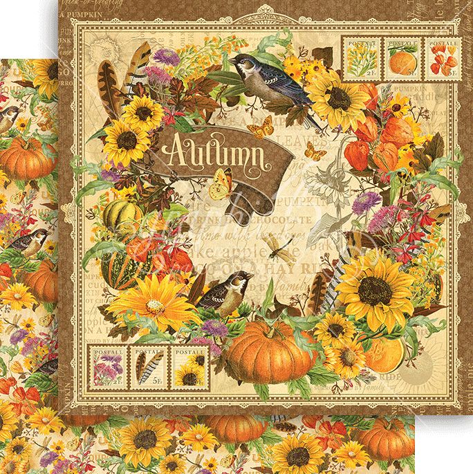 Graphic 45 Seasons: Autumn 12x12 DS Paper (1 Sheet)