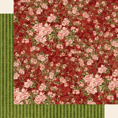 Graphic 45 Floral Shoppe: Burgundy Blossom 12x12 DS Paper (1 Sheet)