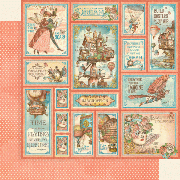 Graphic 45 Imagine: Castles in the Air 12x12 DS Paper (1 Sheet)