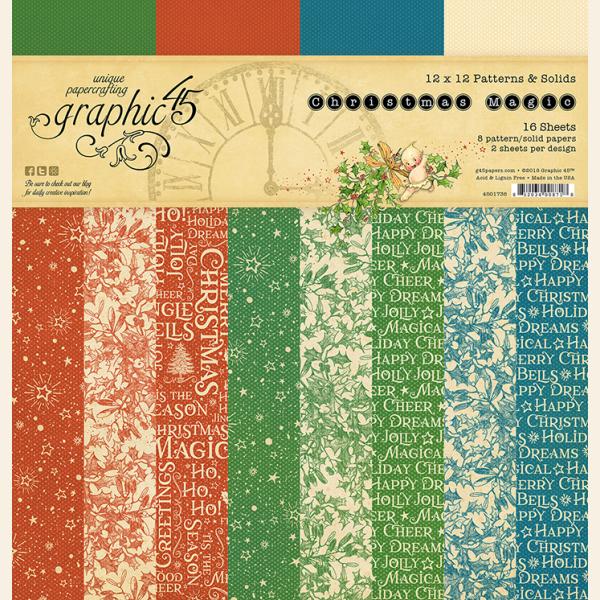 Graphic 45 Christmas Magic 12x12 Patterns & Solids Collection Pack