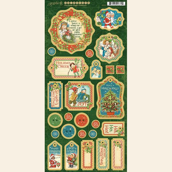 Graphic 45 Christmas Magic Chipboard