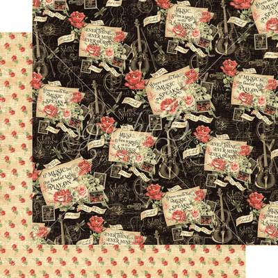 Graphic 45 Love Notes: Melodic Missives 12x12 DS Paper (1 Sheet)