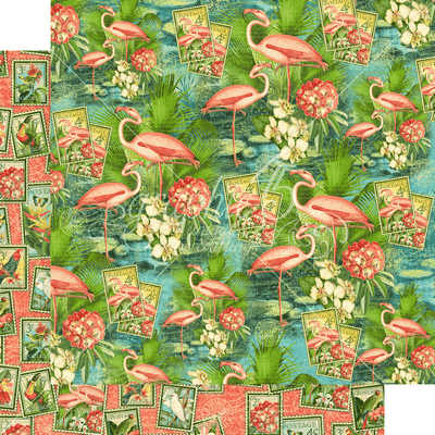 Graphic 45 Lost in Paradise: Flamingo Lago 12x12 DS Paper (1 Sheet)