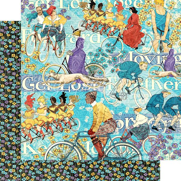 Graphic 45 Life's A Journey: Keep Moving 12x12 DS Paper (1 Sheet)