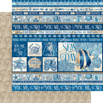 Graphic 45 Ocean Blue: Corfu 12x12 DS Paper (1 Sheet)