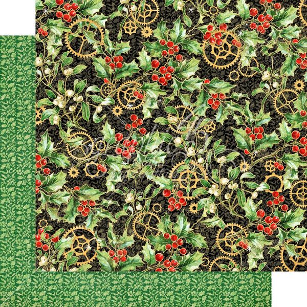 Graphic 45 Christmas Time: Holly & Mistlet 12x12 DS Paper (1 Sheet)