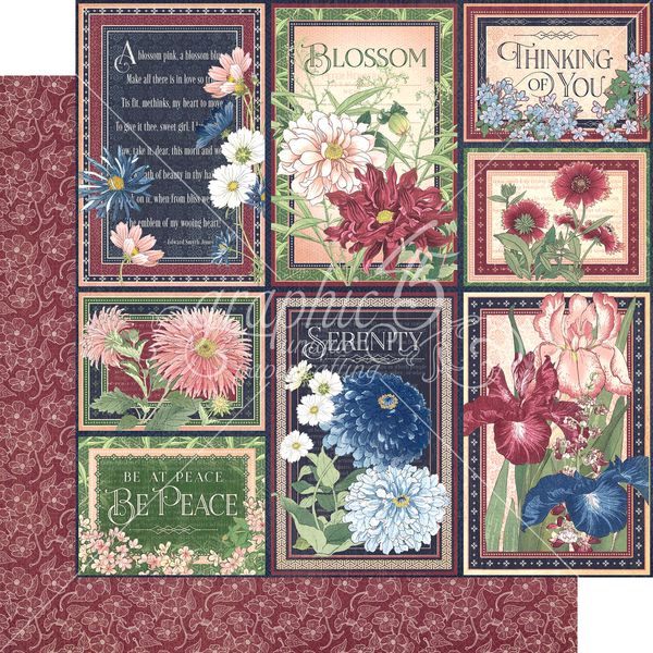 Graphic 45 Blossom: Delight 12x12 DS Paper (1 Sheet)
