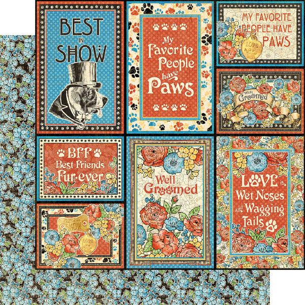 Graphic 45 Well Groomed: Friends Fur-ever 12x12 DS Paper (1 Sheet)