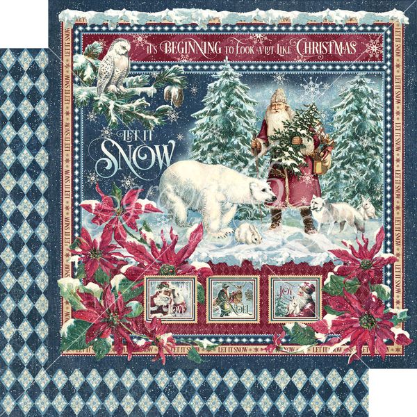 Graphic 45 Let it Snow: Let it Snow 12x12 DS Paper (1 Sheet)