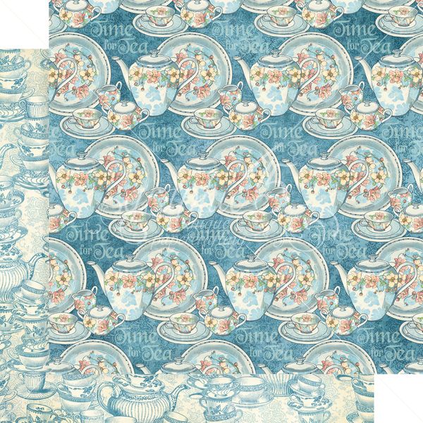 Graphic 45 Alice's Tea Party: Brilliant 12x12 DS Paper (1 Sheet)