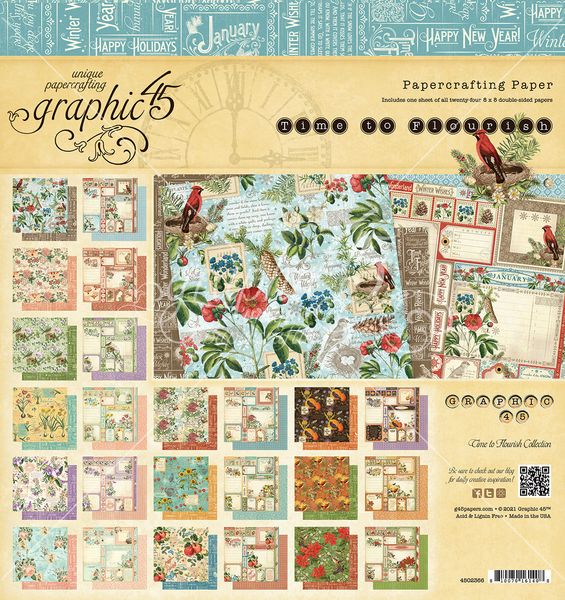 Graphic 45 Time to Flourish 8x8 Paper Pad