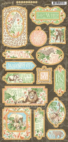 Graphic 45 Wild & Free Chipboard