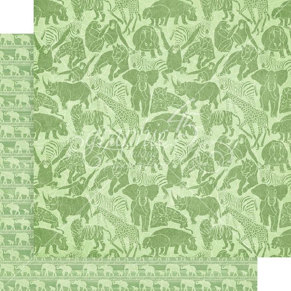 Graphic 45 Wild and Free: Jungle Gym 12x12 DS Paper (1 Sheet)
