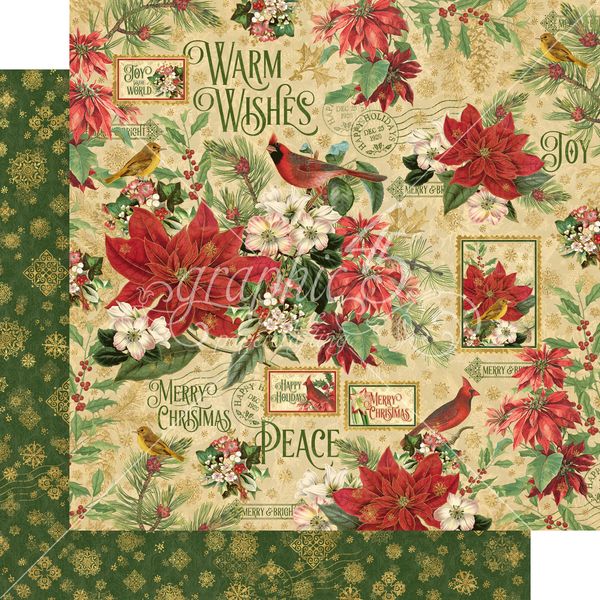 Graphic 45 Warm Wishes Collection: Peace and Plenty 12x12 DS Paper (1 Sheet)