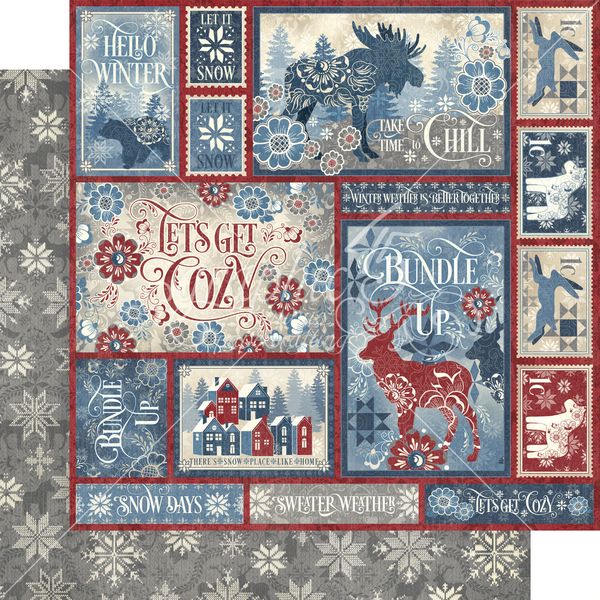 Graphic 45 Let's Get Cozy: Take Time To Ch 12x12 DS Paper (1 Sheet)