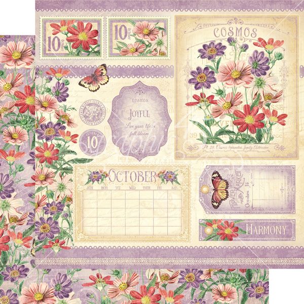 Graphic 45 Flower Market October 12x12 DS Paper (1 Sheet)
